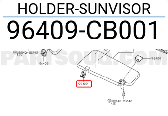 Nissan 96409CB001 HOLDER-SUNVISOR