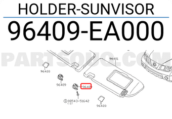 Nissan 96409EA000 HOLDER-SUNVISOR
