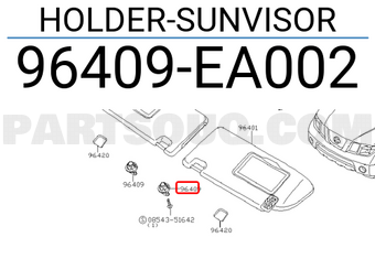 Nissan 96409EA002 HOLDER-SUNVISOR