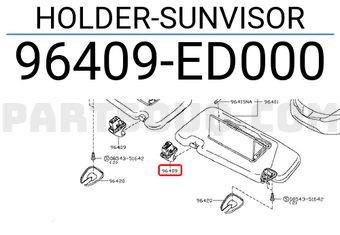 Nissan 96409ED000 HOLDER-SUNVISOR
