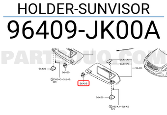 Nissan 96409JK00A HOLDER-SUNVISOR