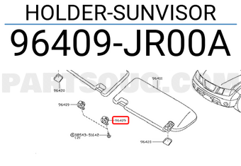 Nissan 96409JR00A HOLDER-SUNVISOR