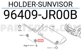 Nissan 96409JR00B HOLDER-SUNVISOR