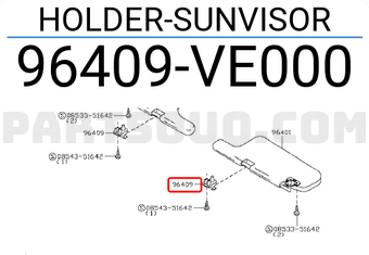 Nissan 96409VE000 HOLDER-SUNVISOR