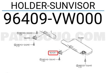 Nissan 96409VW000 HOLDER-SUNVISOR