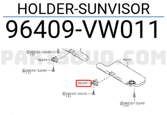 Nissan 96409VW011 HOLDER-SUNVISOR