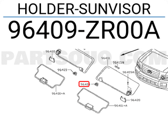 Nissan 96409ZR00A HOLDER-SUNVISOR