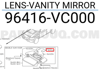 Nissan 96416VC000 LENS-VANITY MIRROR