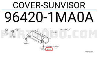 Nissan 964201MA0A COVER-SUNVISOR
