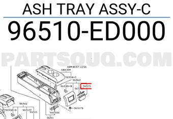 Nissan 96510ED000 ASH TRAY ASSY-C