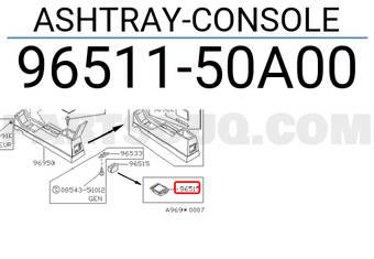 Nissan 9651150A00 ASHTRAY-CONSOLE