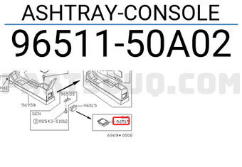 Nissan 9651150A02 ASHTRAY-CONSOLE