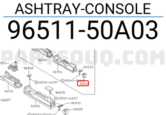 Nissan 9651150A03 ASHTRAY-CONSOLE