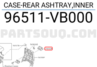 Nissan 96511VB000 CASE-REAR ASHTRAY,INNER