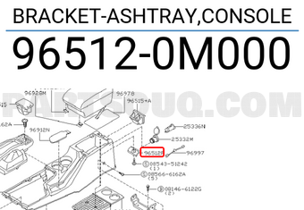 Nissan 965120M000 BRACKET-ASHTRAY,CONSOLE