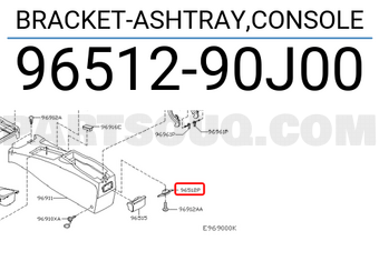 Nissan 9651290J00 BRACKET-ASHTRAY,CONSOLE