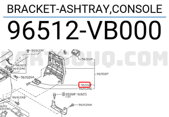 Nissan 96512VB000 BRACKET-ASHTRAY,CONSOLE