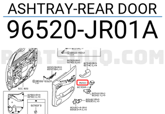 Nissan 96520JR01A ASHTRAY-REAR DOOR