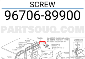 Nissan 9670689900 SCREW
