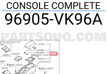 Nissan 96905VK96A CONSOLE COMPLETE