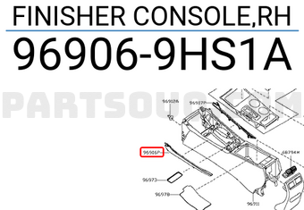 Nissan 969069HS1A FINISHER CONSOLE,RH