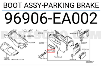 Nissan 96906EA002 BOOT ASSY-PARKING BRAKE