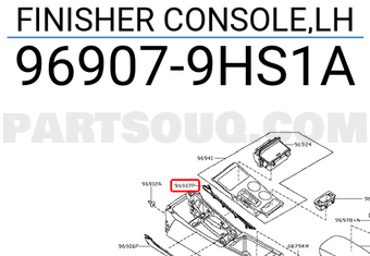 Nissan 969079HS1A FINISHER CONSOLE,LH