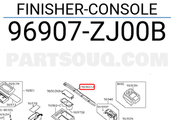 Nissan 96907ZJ00B FINISHER-CONSOLE