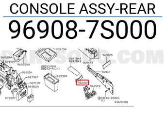 Nissan 969087S000 CONSOLE ASSY-REAR