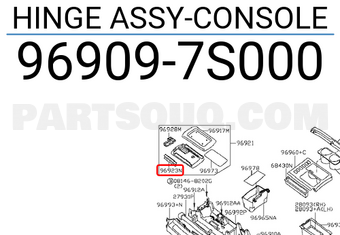 Nissan 969097S000 HINGE ASSY-CONSOLE