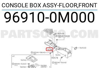 Nissan 969100M000 CONSOLE BOX ASSY-FLOOR,FRONT