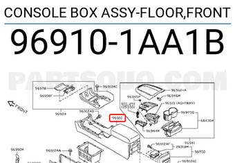 Nissan 969101AA1B CONSOLE BOX ASSY-FLOOR,FRONT