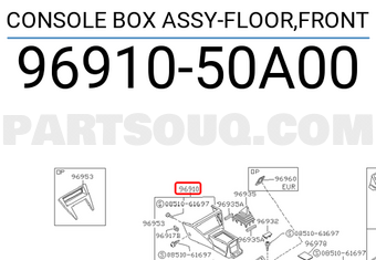 Nissan 9691050A00 CONSOLE BOX ASSY-FLOOR,FRONT