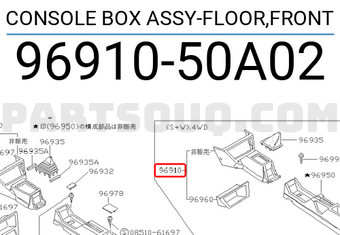 Nissan 9691050A02 CONSOLE BOX ASSY-FLOOR,FRONT