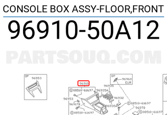 Nissan 9691050A12 CONSOLE BOX ASSY-FLOOR,FRONT