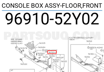 Nissan 9691052Y02 CONSOLE BOX ASSY-FLOOR,FRONT