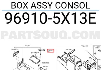 Nissan 969105X13E BOX ASSY CONSOL