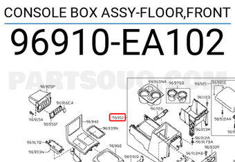 Nissan 96910EA102 CONSOLE BOX ASSY-FLOOR,FRONT