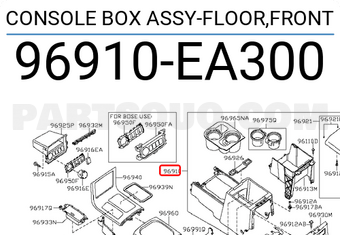 Nissan 96910EA300 CONSOLE BOX ASSY-FLOOR,FRONT