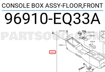Nissan 96910EQ33A CONSOLE BOX ASSY-FLOOR,FRONT