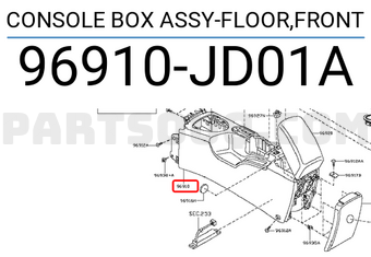 Nissan 96910JD01A CONSOLE BOX ASSY-FLOOR,FRONT