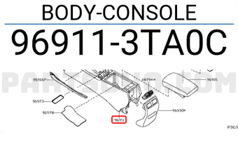 Nissan 969113TA0C BODY-CONSOLE