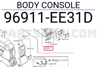 Nissan 96911EE31D BODY CONSOLE