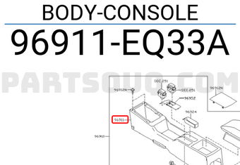 Nissan 96911EQ33A BODY-CONSOLE