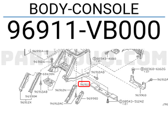 Nissan 96911VB000 BODY-CONSOLE