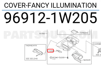 Nissan 969121W205 COVER-FANCY ILLUMINATION