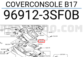 Nissan 969123SF0B COVERCONSOLE B17