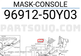 Nissan 9691250Y03 MASK-CONSOLE