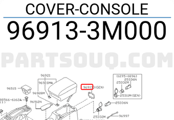Nissan 969133M000 COVER-CONSOLE