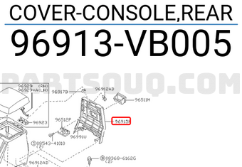 Nissan 96913VB005 COVER-CONSOLE,REAR